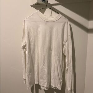H&M White Long Sleeve Tee Relaxed Fit
